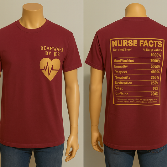 Nurse Facts Nutrition Label Tee (Maroon)